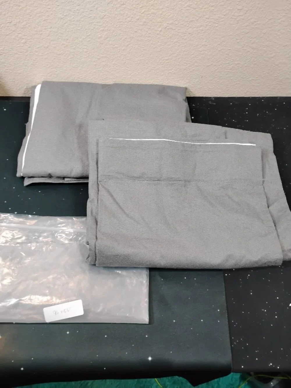 Set of 2 Grey Blackout Curtain Panels 96 x 66 Inches Lined Window Drapes Gray